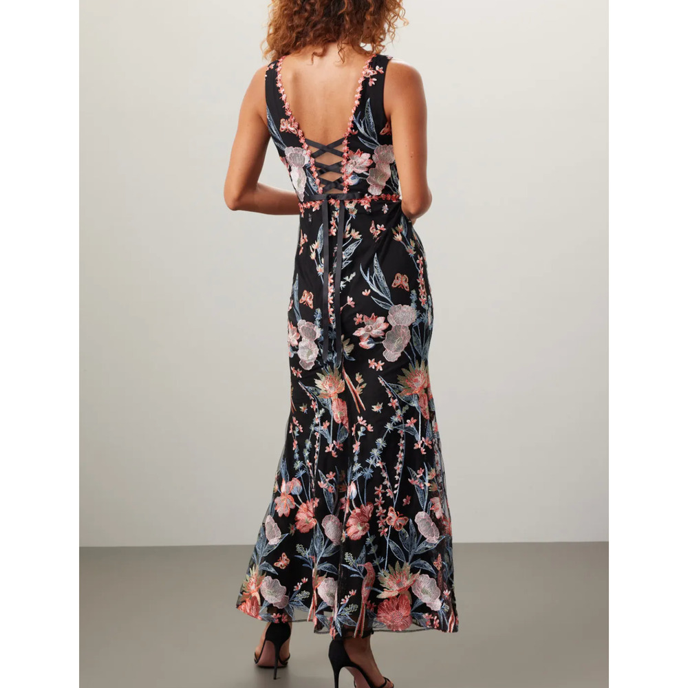 Marchesa Notte Black Embroidered Butterfly Gown SIZE 2 Mermaid Formal Dress $510 - Picture 2 of 11